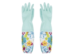 Luvas De Lavar Louça Com Aquecimento E Padrão Floral Verde