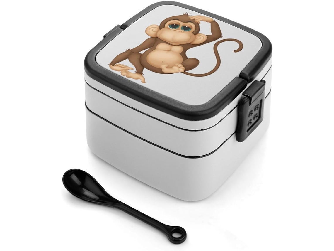 Marmita Bento De Camada Dupla, Empilhável, À Prova De Vazamentos, 1000ml, Com Colher, Recipiente Portátil De 2 Níveis