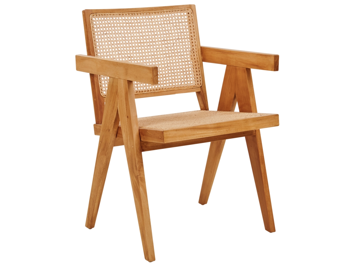 Silla De Diseño Beliani Westbrook Ii De Caoba Natural 55x52x82