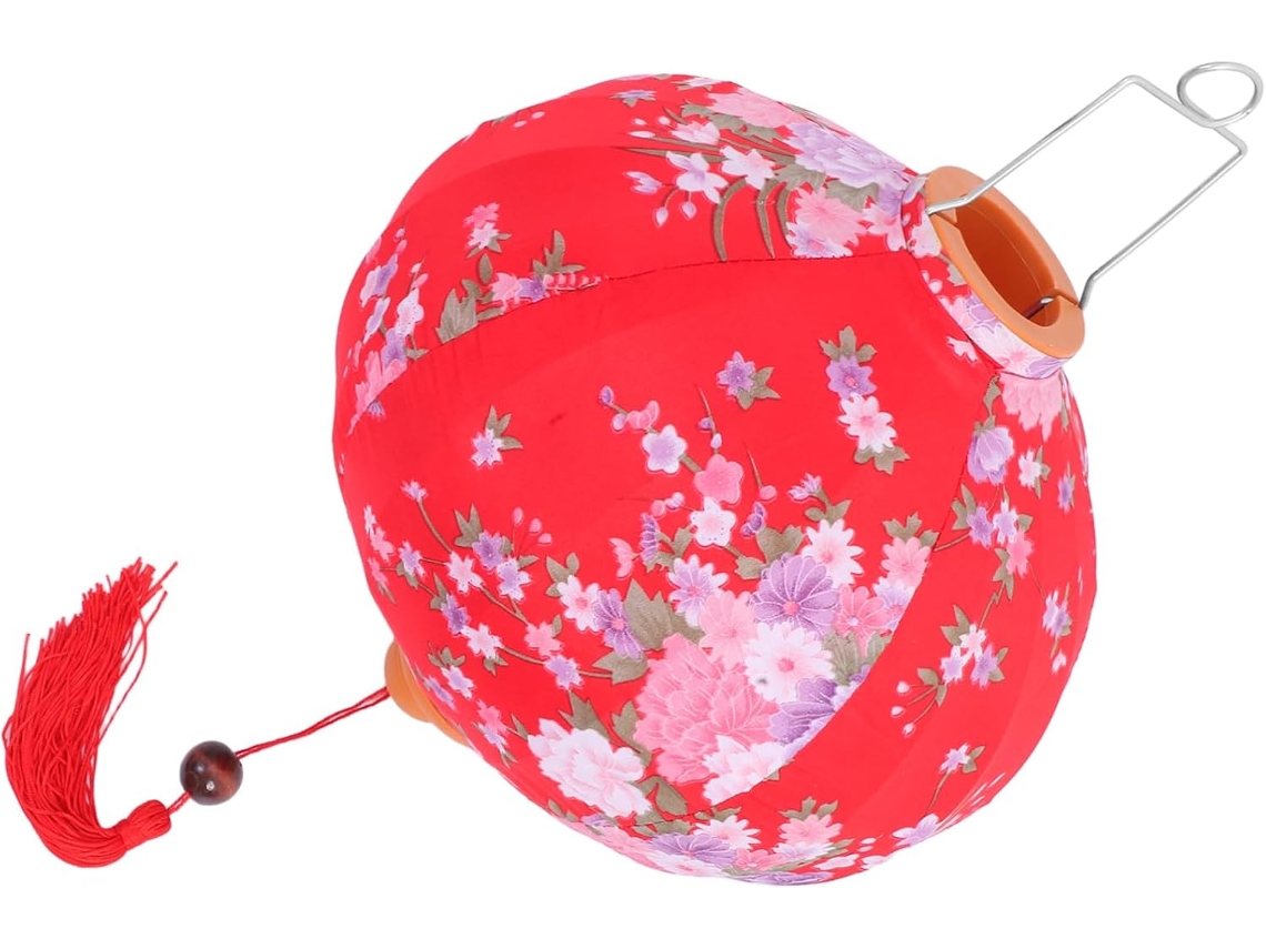 Lanterna Decorativa De Cetim Impermeável Estilo Antigo De 30 Cm Com Estrutura De Metal Para Festas.
