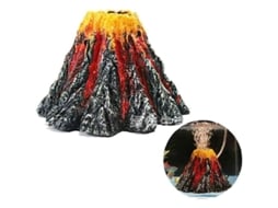 Kit De Adorno De Volcán Para Acuario Con Led Multicolor Y Burbujeador De Piedra Aire