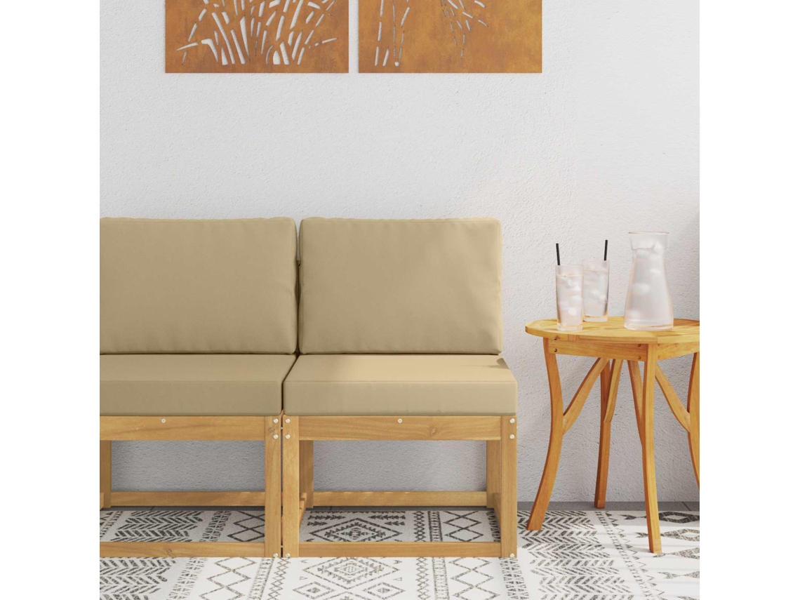 Vidaxl Conjunto De Sofás Para Exterior Branco E Bege 59 X 63 X 73 Cm