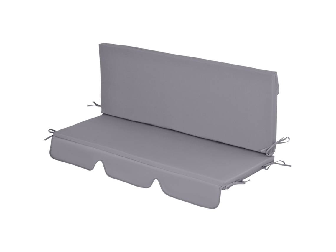 Almofada Para Baloiço De 2 Peças Para De Assento E Encosto Acolchoado 130x45x5 Cm Cinza