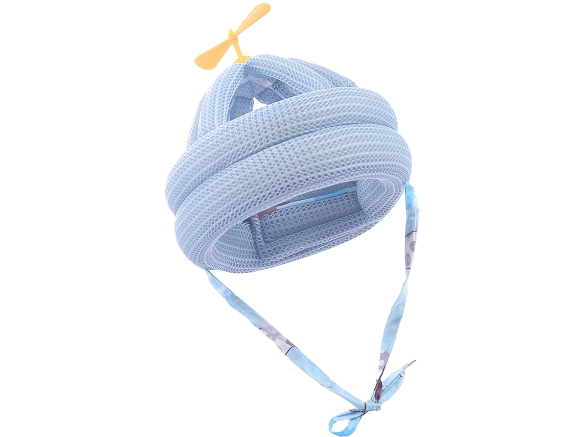 Capacete de segurança infantil ajustável e macio, protetor de cabeça para bebês e crianças pequenas, libélula de bambu azul