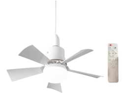Ventilador De Teto Pequeno Com Luz E Controle Remoto, Para Base E27,