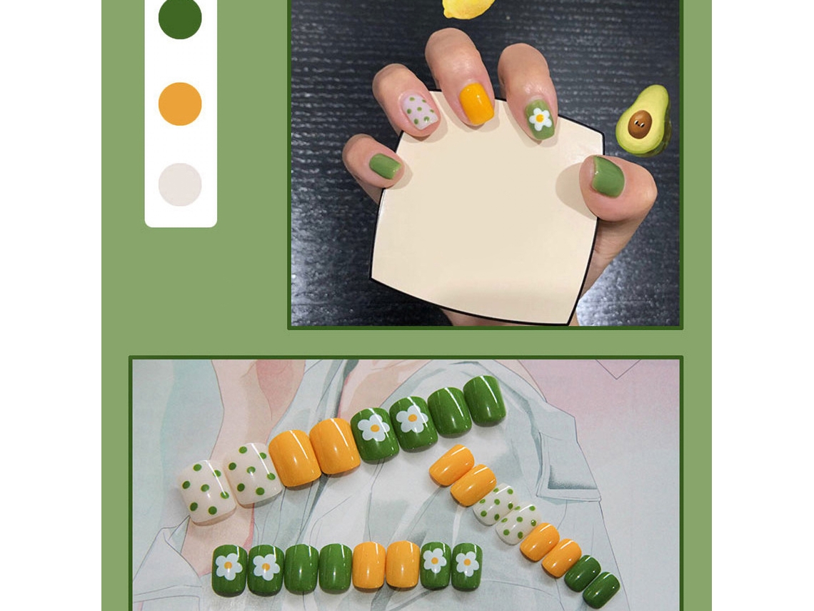 Unhas postiças finalizadas com adesivos plásticos. Use acessórios de nail art. Suprimentos 02