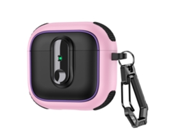 Capa De Silicone Premium Para Airpods4 Com Chaveiro Rosa Panoona