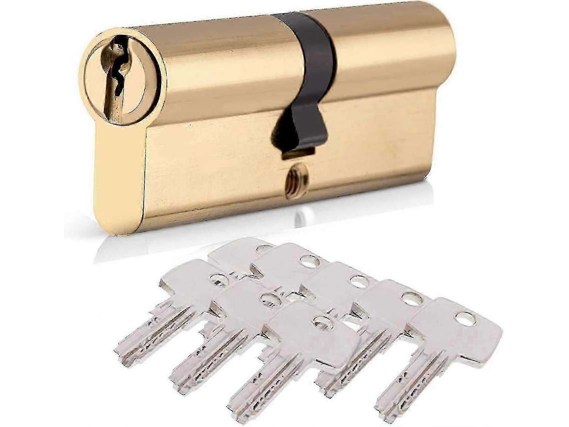 Cilindro De Fechadura De 80 Mm, Fechadura Dupla Para Porta Estilo Europeu Com 8 Chaves, Latão Anti-broca
