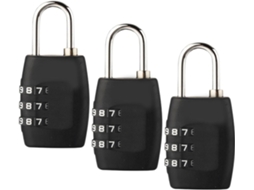 Conjunto De 3 Cadeados Combinação Para Mala, Ideal Viagem, Academia E