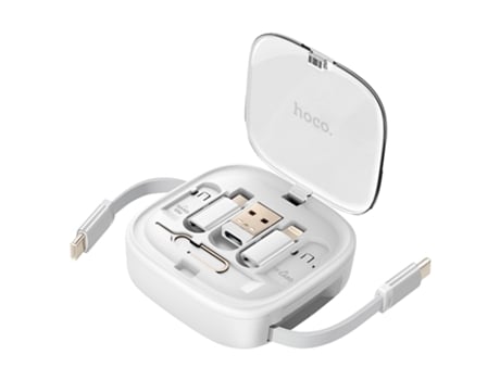 Cabo Usb C 6 Em 1 Carga Rápida 60w Com Adaptadores Branco Hoko