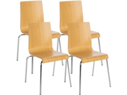 Conjunto De 4 Cadeiras Empilhaveis Gahanna Natura