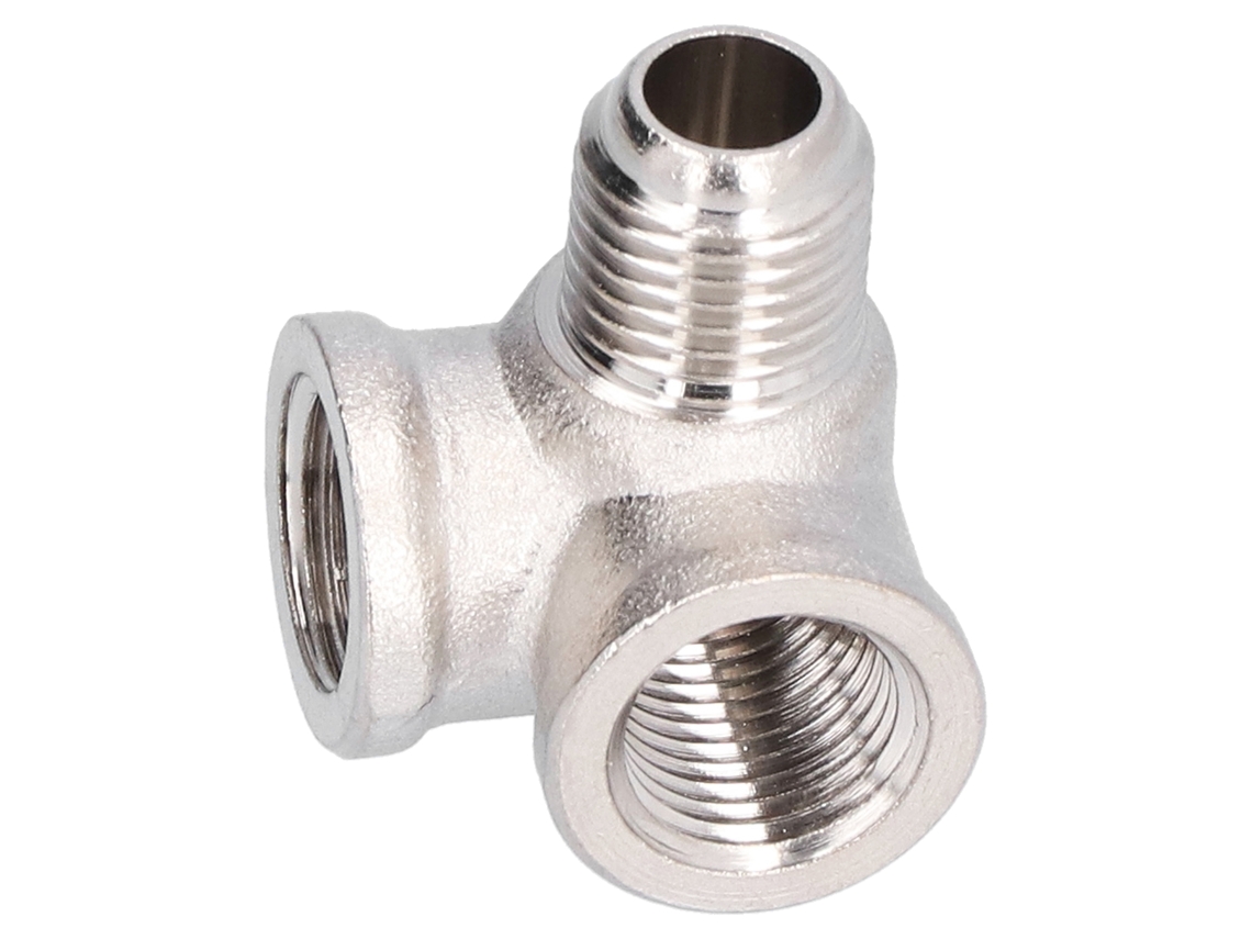 Conector De Latão Obliquo De Tee 3 Vias Para Compressor