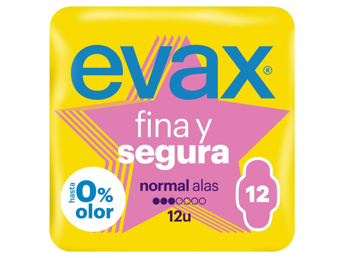 Pensos Higiénicos Fina e Segura Normal com Abas EVAX emb. 12 un