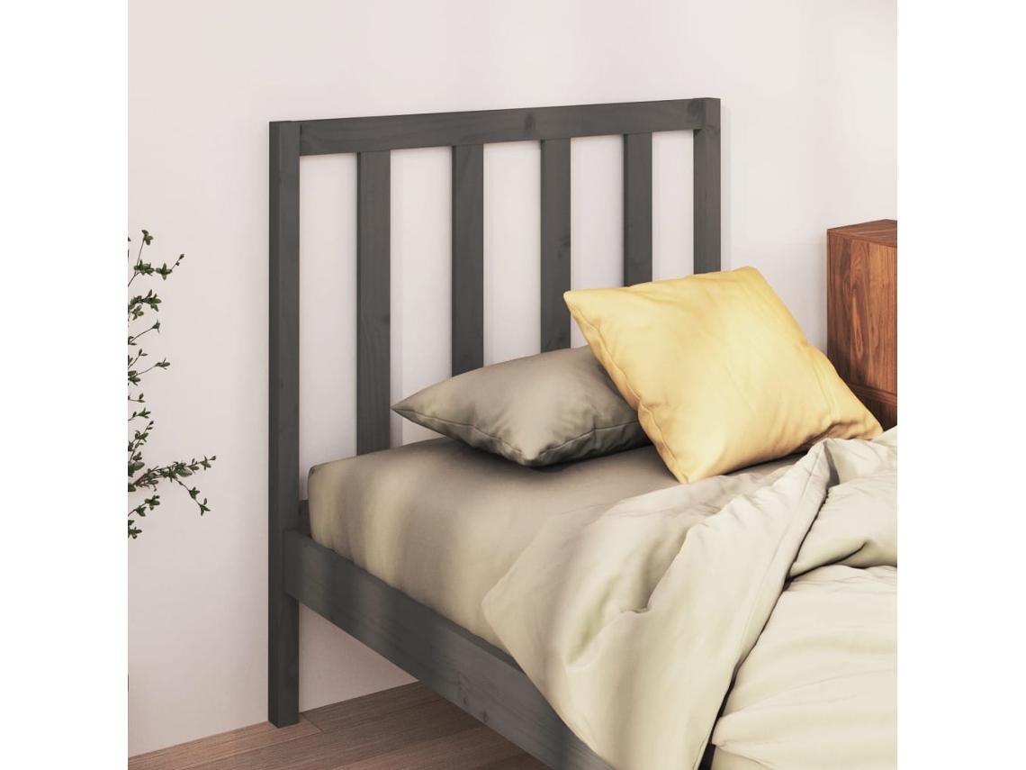 Cabecero 96x4x100 cm Pino Macizo Gris