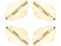 Conjunto De 4 Dobradiças Douradas Para Móveis, Armários, Gavetas E