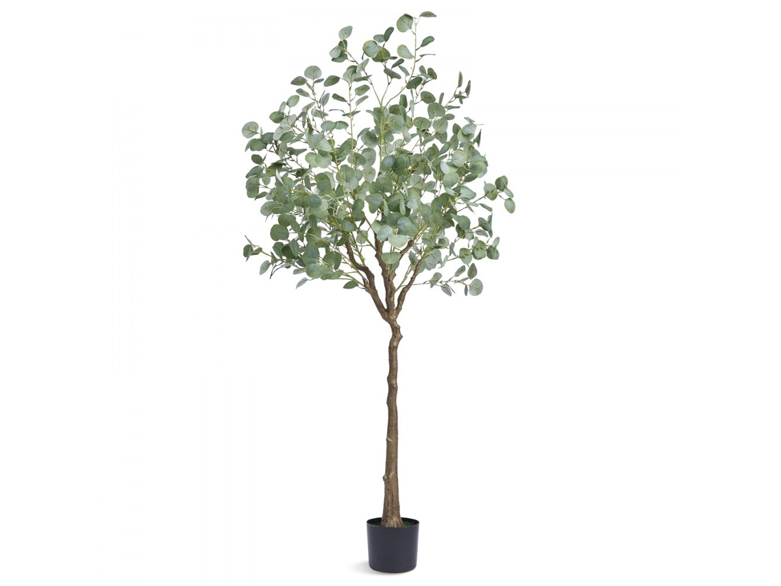 Árvore Artificial De Eucalipto 181 Cm Com Vaso Ajustável E Musgo Tekmaquinas