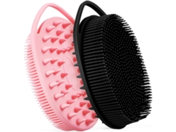 Conjunto De 2 Escovas Esfoliantes Silicone Homoyoyo Escova Corporal Macia E Durável Com Gancho Para Armazenamento