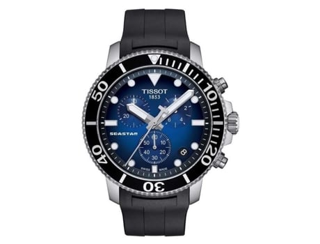 Relógio com Pulseira TISSOT Relógio TISSOT Seastar 1000 Crono de Borracha Preta