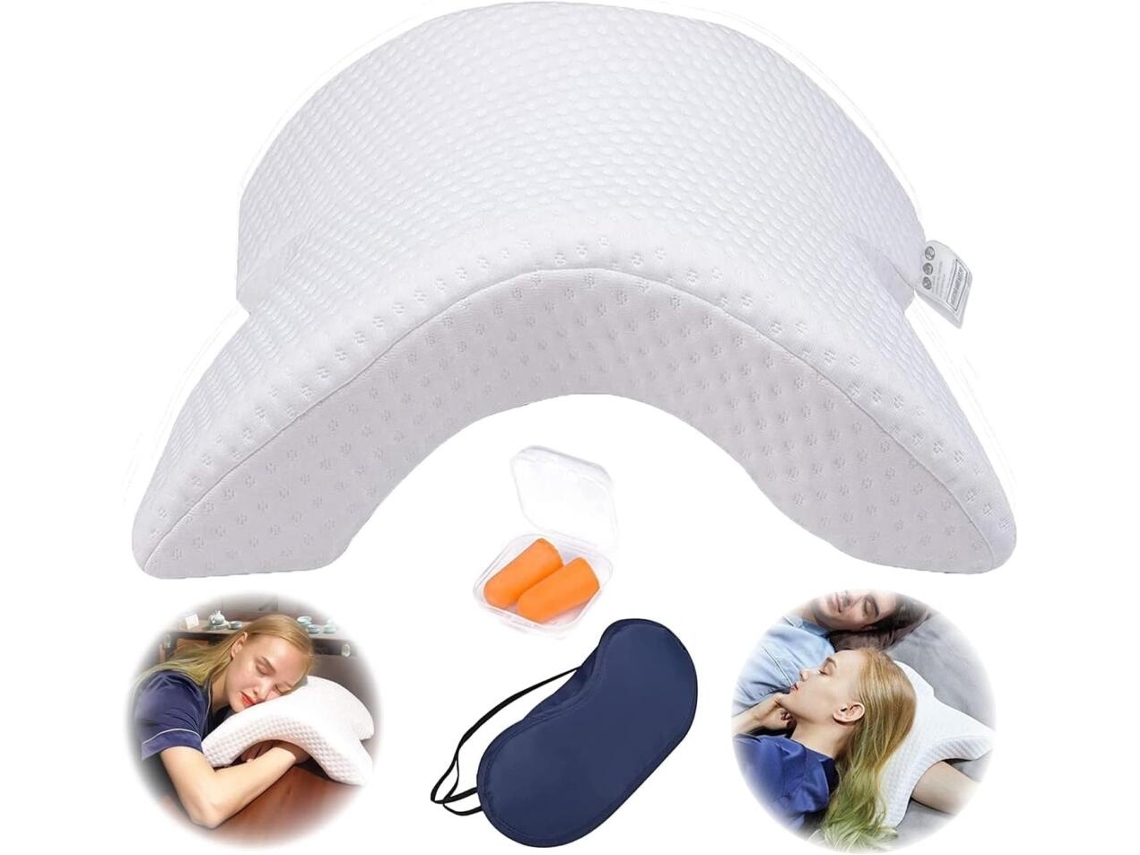 Lurelia Travesseiro Com Orifício Para Orelha, Espuma Viscoelástica, Ergonómico, Para Dormir De Lado
