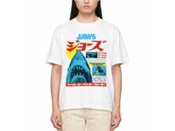 Rockinstone Jaws Movie Japanese Text White Adult T-shirt Size:xxl
