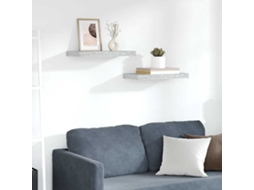 Vidaxl Prateleiras De Parede 2 Pcs 50x23,5x3,8 Cm Mdf Cinzento-cimento