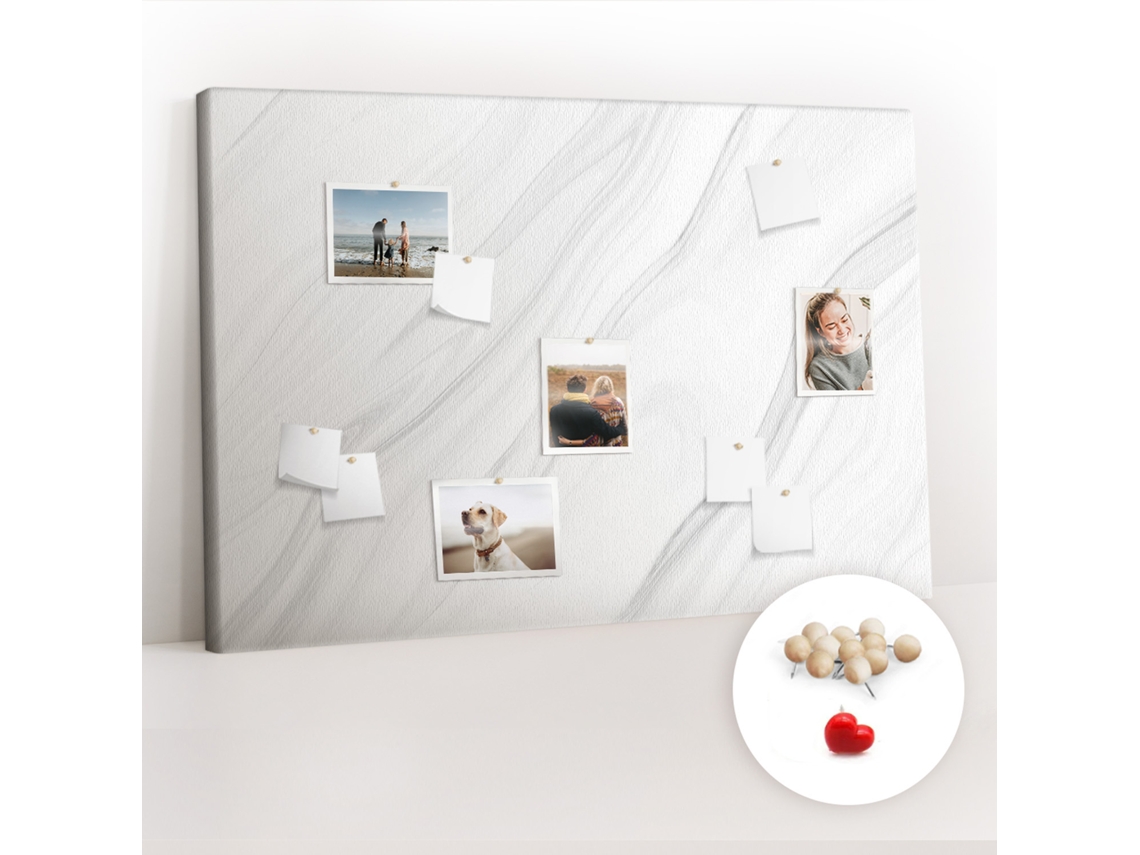 Quadro De Cortiça Com Impressão Mármore Decorativo Para A Sala De Estar Espelharte (120x80 Cm)