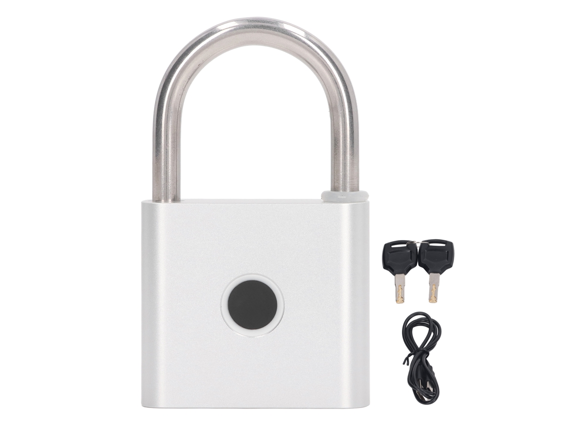 Cadeado Digital Com Impressão Digital Chave À Prova D'água Bluetooth Smart Lock Tuya P55 Prata