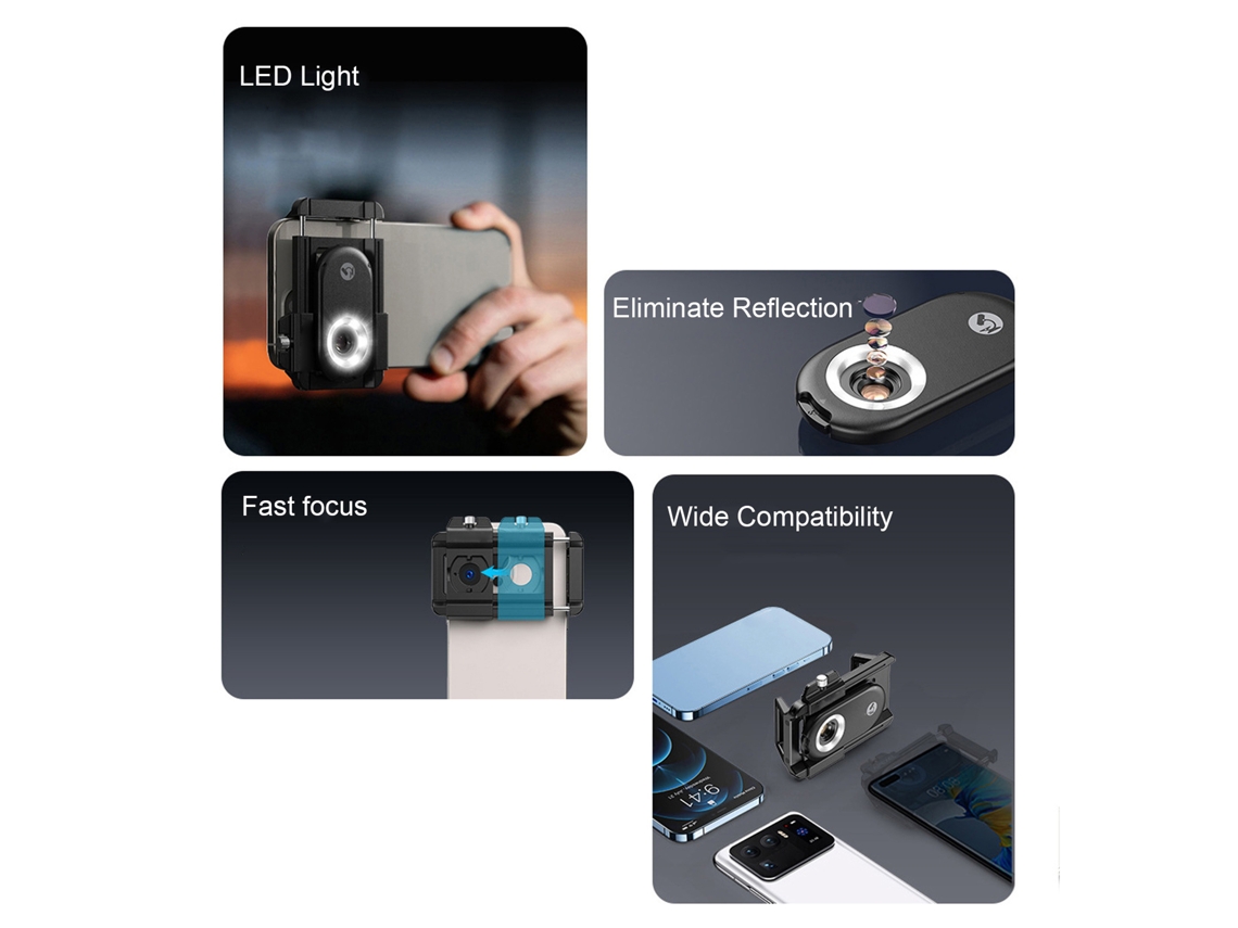 Lente Macro Móvel LAXISCREED com Luz Led e Filtro Cpl