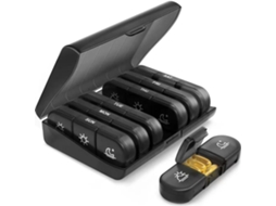 Caixa Comprimidos Com Divisórias – Organizador 21 Compartimentos – Caixa Diária Removível – Pp – Preto – 15,7x11,8x4 Cm