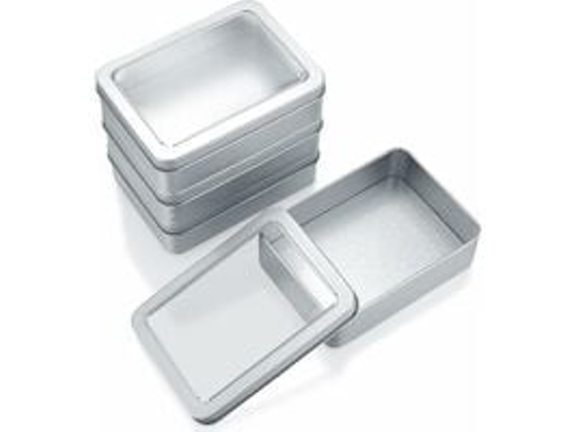 Peças de Latas de Metal Pequenas com Tampas Frasco Cosmético de Metal Vazio Portátil Caixas de Armazenamento de Metal Retangulares para Presentes De