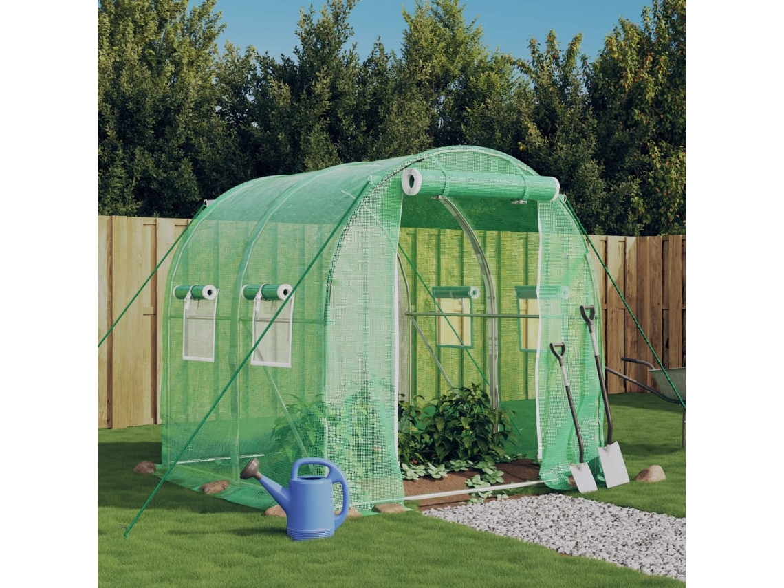 Vidaxl Estufa Com Estrutura De Aço 4 M² 2x2x2 M Verde