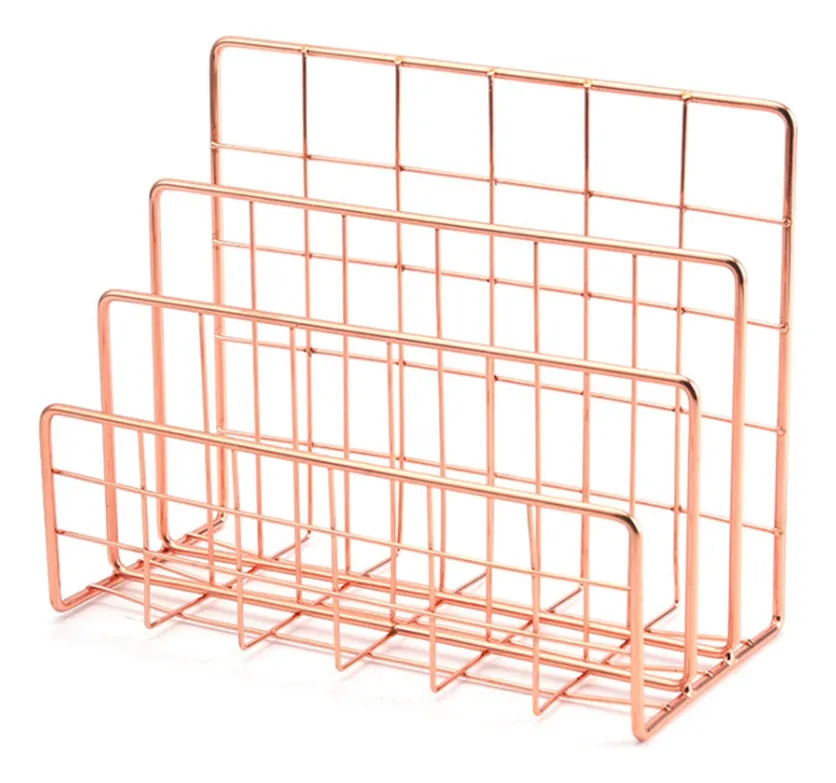 Estante De Mesa Em Metal Dourado, Bloco De Livrosvayotoy