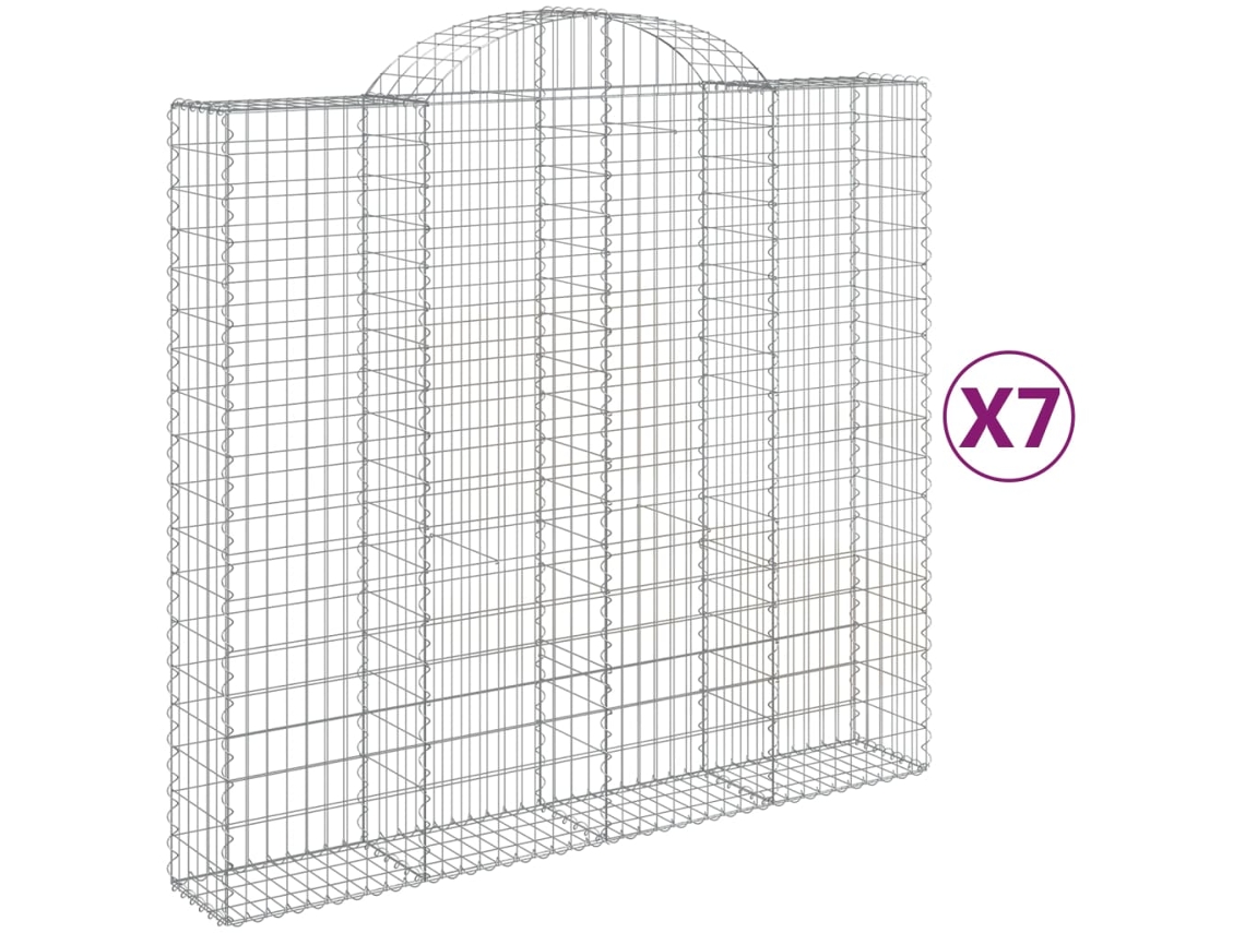 Gabion Basket, Gabion Baskets Vidaxl Prateado Ferro (200 X 50 X 180/200 Cm)