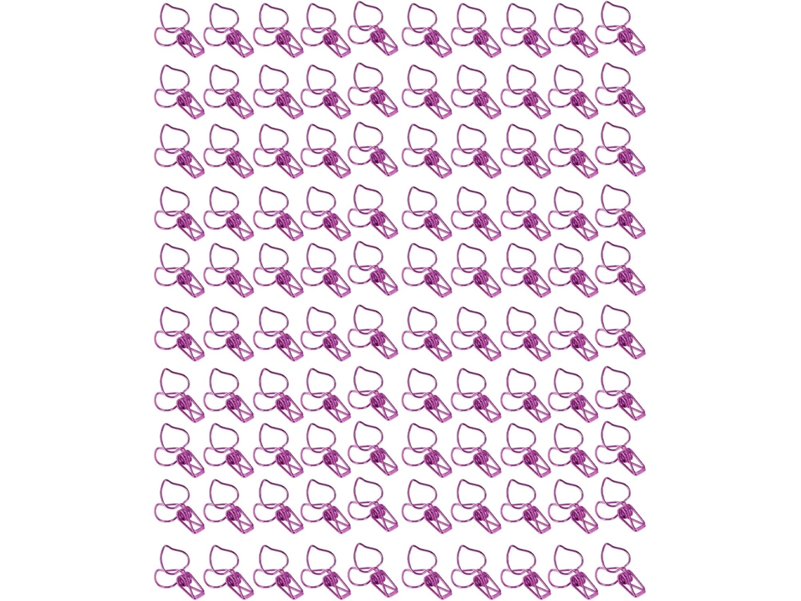 100 Clipes Metálicos no Formato Pêssego, Clipes de Papel com Cauda Longa para Uso em Mesa, Escola e Casa