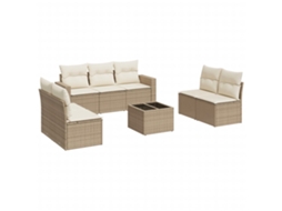 Garden Sofa Set, Garden Sofa Sets Vidaxl Bege Rattan / Vime (n/a)