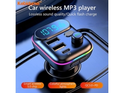 Transmissor Fm Para Carro C29 Bluetooth 5.0 Mp3 Player Entrada Dc12v/24v Dual Usb 3.1a Pd 3.1a Carregador De Carro De Carga Rápida Brilvibera