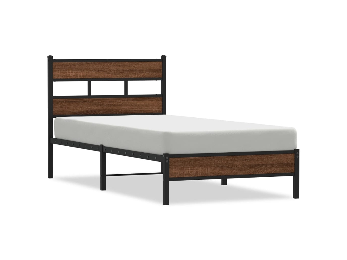 Bed Frame, Bed Frames Vidaxl Marrom Madeira Processada (90 X 190 Cm)