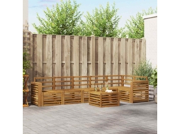Vidaxl Conjunto De Sofás Para Exterior 7 Unid. Natural Poliéster