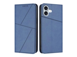 Capa De Couro Fosco Para Iphone 16 Plus - Flip Magnético