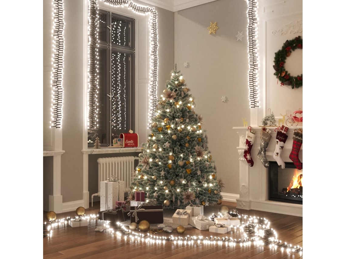 Vidaxl Cordão De Luzes Agrupadas 3000 Luzes Led Pvc Branco Frio