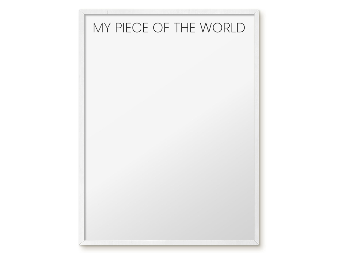 Quadro de vidro magnético "Meu pedaço do mundo" para o hall Espelharte (60x80 cm)