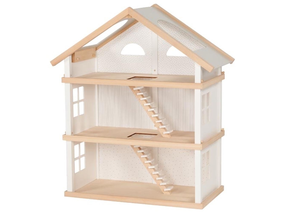 Casa De Bonecas Goki, Brinquedo Moderno De Madeira Com 3 Andares.
