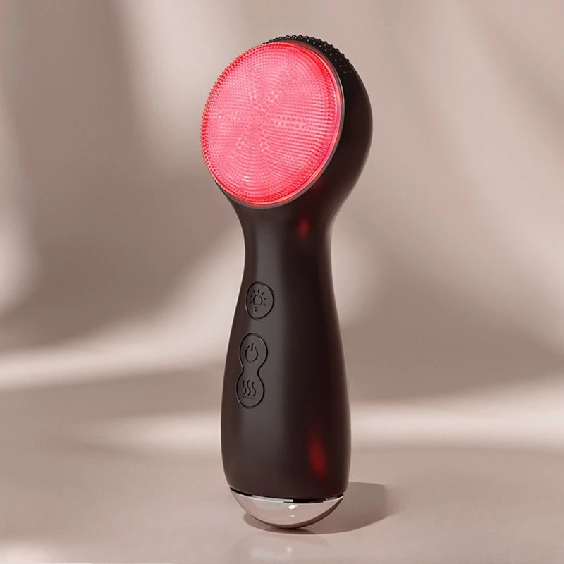 (preto) Vibrador Facial Elétrico De Silicone Para Limpeza Da Pele