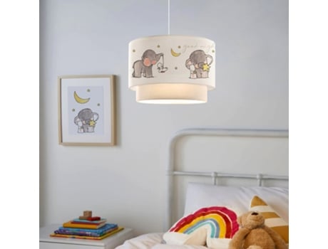 Candeeiro de Teto LUX.PRO Lurgan (70 x Ø 30 cm - Pano / Plástico - Branco)