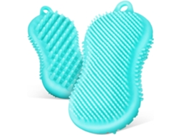 Conjunto De 2 Escovas Esfoliantes Para O Corpo, Acessório De Silicone Para Banho, Limpeza E Uso No Chuveiro