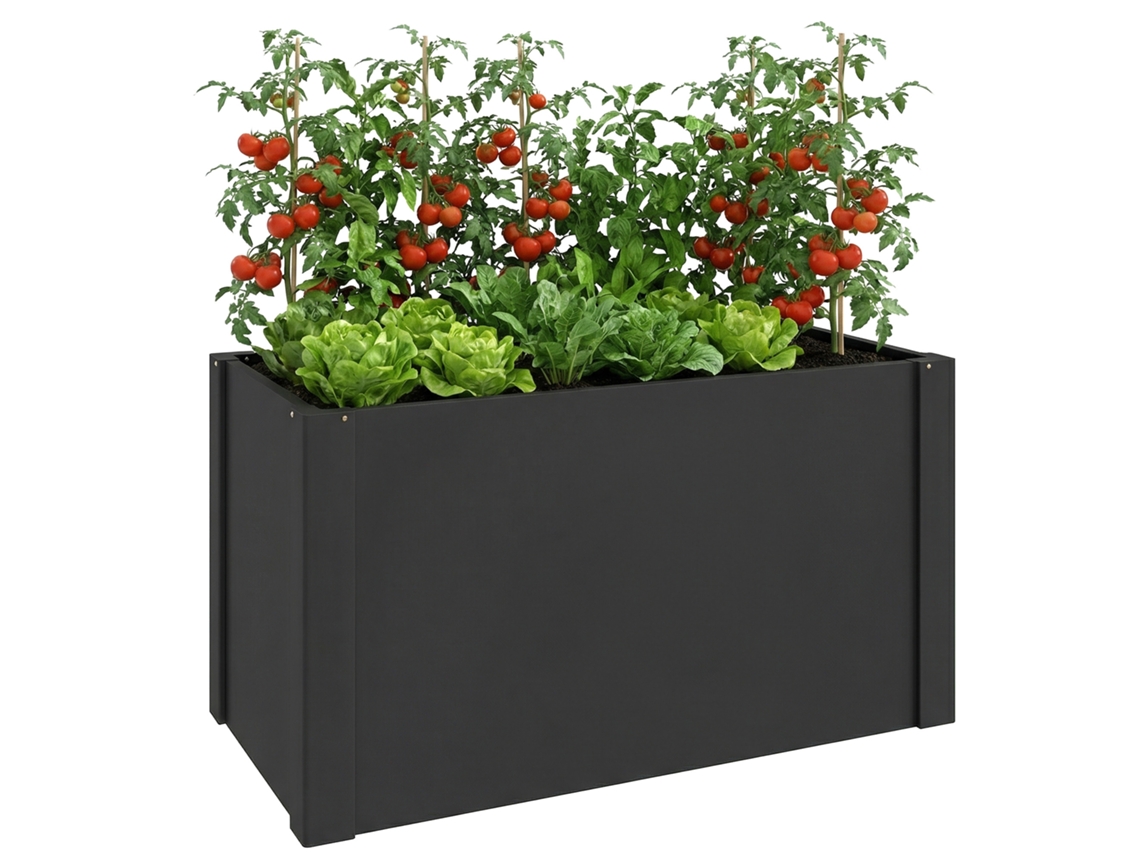 Cama Elevada Aberta, Vaso com Poste de Reforço e Luvas, 102 X 52 X 55 Cm, Preto