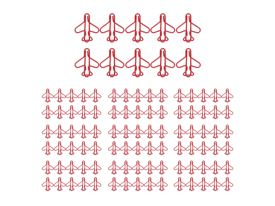 100 Clip Papel Avión Lindo Anti-deslizante Para Organizar Archivos Oficina Cuadernos