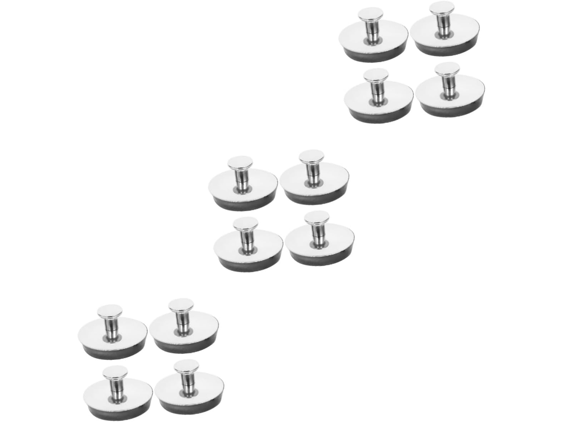 Conjunto De 12 Tampões De Aço Inoxidável Para Pia, Garantindo Drenagem E Vedação Perfeitas.