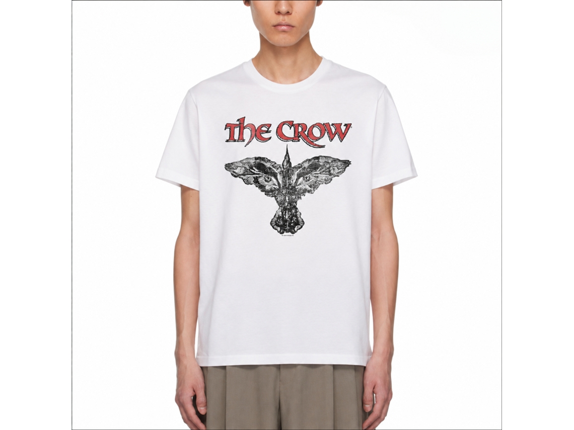 Rockinstone The Crow Movie Logo And Crow White Adult T-shirt Size:xl
