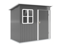Casa de Jardim ORBITRA COMMERCE 2,55m² com Telhado Inclinado, portas Fecháveis em Aço, escuro (221x133x173/190cm)